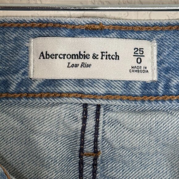 Abercrombie & Fitch Skirt Denim Mini Woman's sz 25/0 Low Rise Faded - Picture 5 of 7